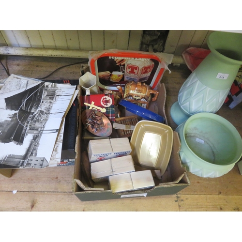 218 - Mixed Lot - Bar Paraphernalia, Photos, Planter and Glassware