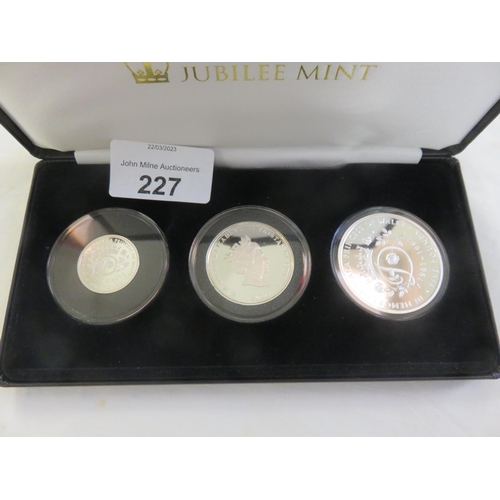 227 - Princess Diana 3 Coin Silver Proof Collection