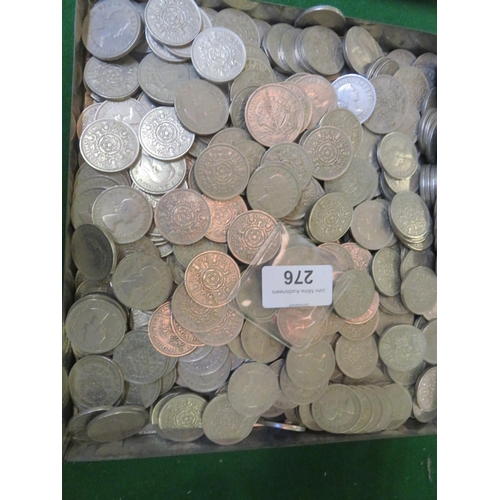 276 - Large quantity of mid/late 20th century shilling and two shilling coins