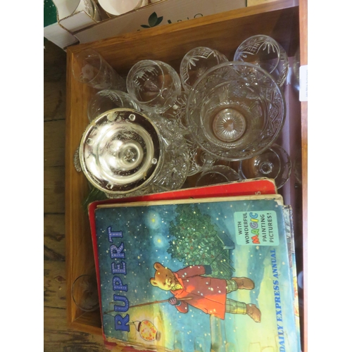 312 - Small lot of Glass Ware and Book