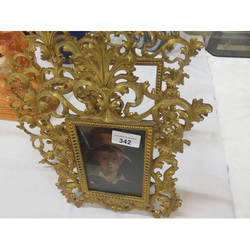 342 - Pair of Brass Openwork Frames, one similar