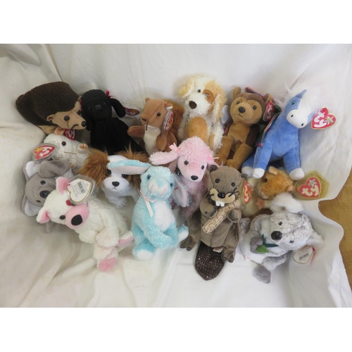 349 - Box of Fifteen Beanie Babies, including Nuts, Gigi & Courage