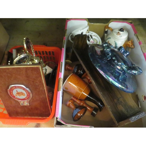 351 - Box of Trophies and Box of Bric-a-Brac