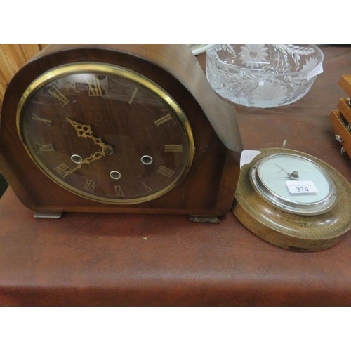 370 - Smiths Clock and Circle Barometer