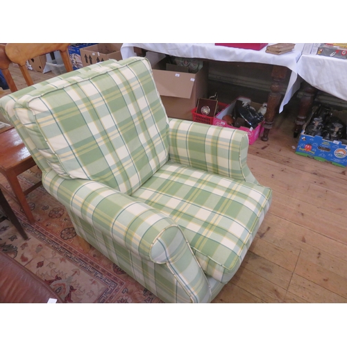 381 - Modern Tartan Upholstered Armchair