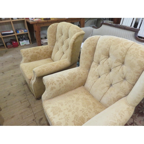 383 - Pair of Button Back Fireside Chairs