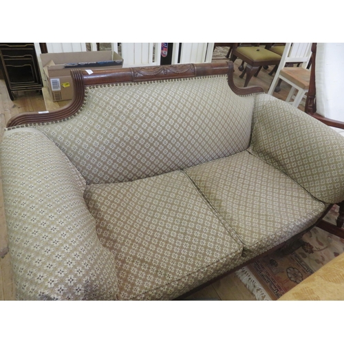 384 - Victorian Mahogany Framed two seater Couch