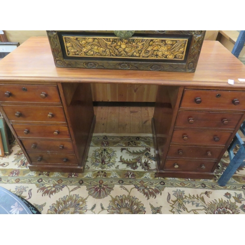 399 - 19th Century Mahogany Double Pedestal Writing Desk