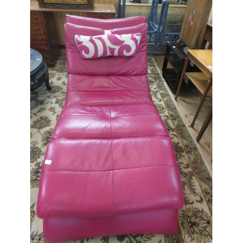 408 - Red Leather Charice/Day Bed