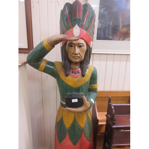 421 - Large Carved Wood Shop Display Figure 