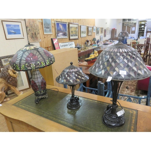 427 - Three Tiffany Style Table Lamps and shades