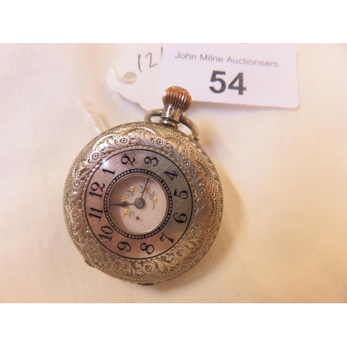 54 - Late 19th Century Continental Silver Fob Watch