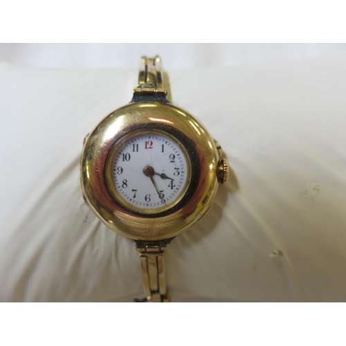 65 - 14ct Yellow Gold Cocktail Watch