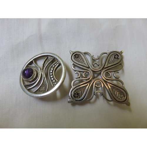 70 - Two Ola Gorie Silver Brooches