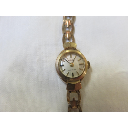 99 - Cased 9ct Gold Roamer Lady's Wrist Watch