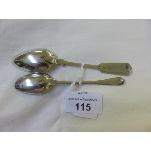 115 - Two Aberdeen Teaspoons - 1 by John Booth, 1 by James Gordon