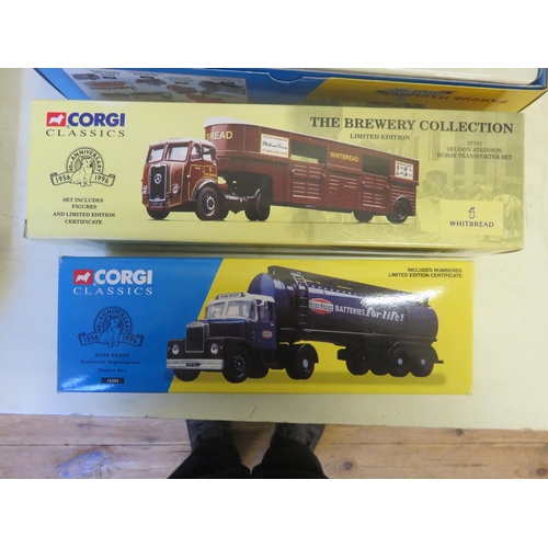 215 - Four Boxed Corgi Collection Trucks, Whitbread, The Brewery Collection, Roadshow Vehicle and Batterie... 