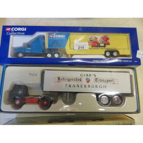 215 - Four Boxed Corgi Collection Trucks, Whitbread, The Brewery Collection, Roadshow Vehicle and Batterie... 