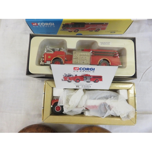 327 - Four Boxed Corgi Classics, Fire Engines