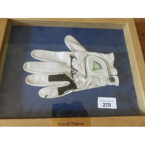 270 - Framed Glove signed 