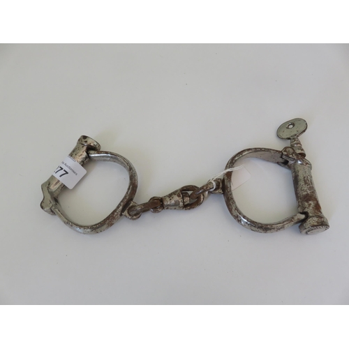 277 - Vintage Police Handcuffs and Key