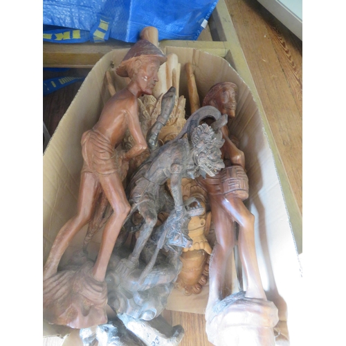 290 - Box of Wooden Figures