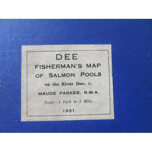 401 - Dee Fisherman's Map of Salmon Pools On The River Dee by Maude Parker. RWA 1931.   Pull Out Map In Or... 