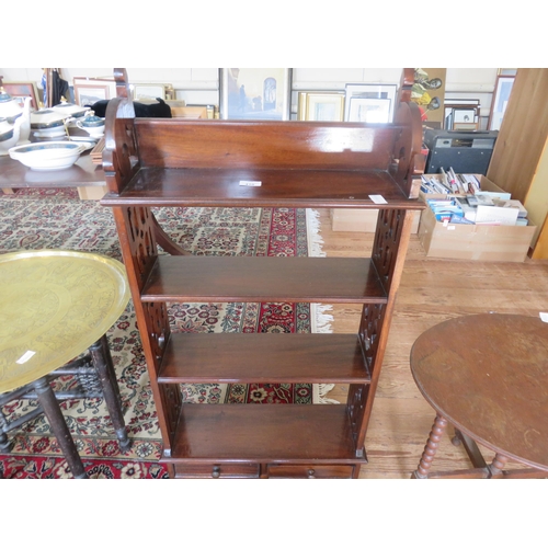 410 - Mahogany Open Shelf Unit with Four Drawers