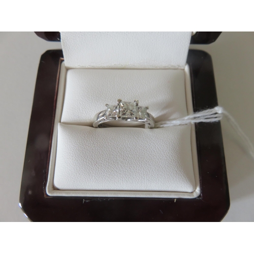 78 - Na Hoku 18ct White gold and Three Stone Diamond Ring