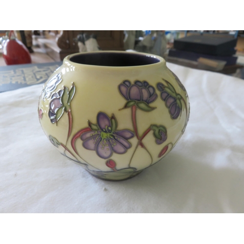 76 - Moorcroft Cream and Floral Decorated Vase