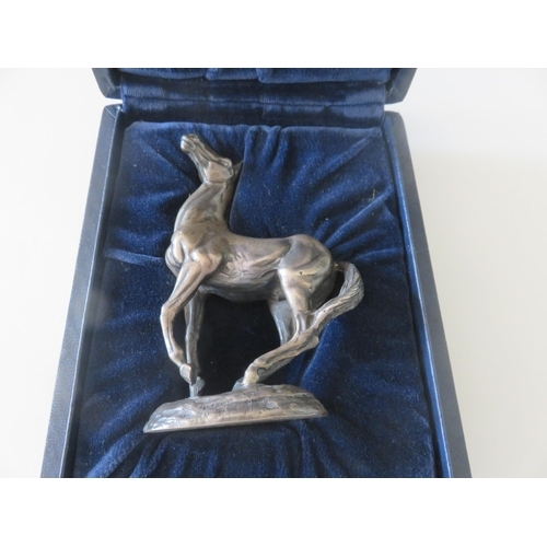 75 - Sterling Grade Silver Model of a Horse in Fitted Case 19½ Troy oz