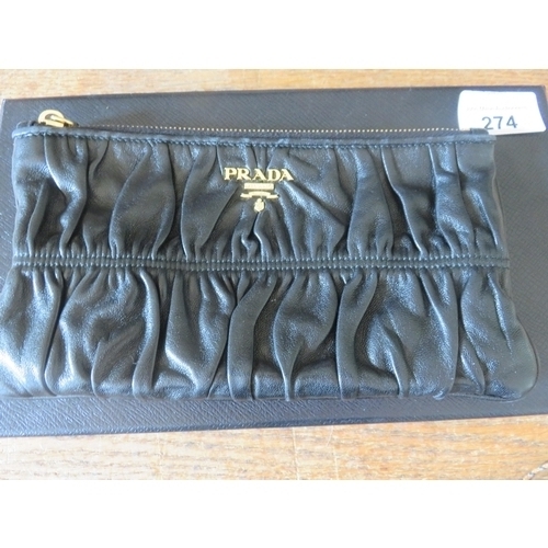 274 - Black Leather Prada Purse With Original Box