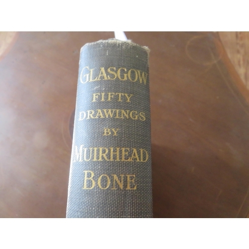 406 - Glasgow - Fifty Drawings by Muirhead Bone.  Glasgow 1911.   28 Engravings Only.   Blue Cloth uncut