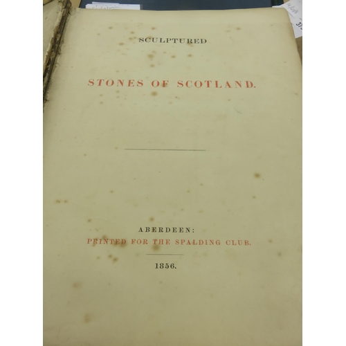 397 - Sculptured Stones of Scotland.  Aberdeen Spalding Club.  1856.  Green Embossed Cloth.  Repaired Spin... 