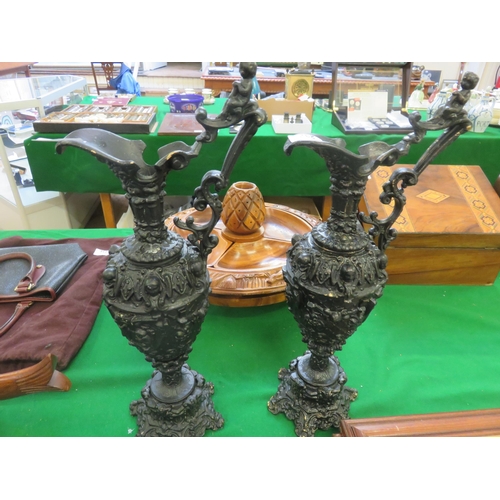 232 - Pair of Victorian Painted Ewers