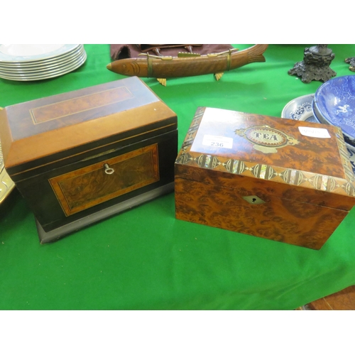 236 - Mother of Pearl Inlaid Tea Caddy and One Other