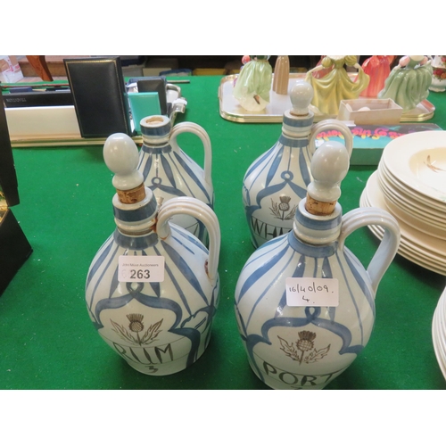 263 - Four Buchan Pottery Decanters