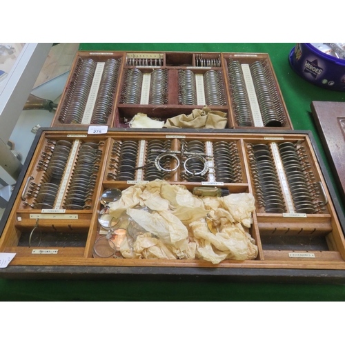 275 - Two Antique Opticians Lens Sets in Oak Case