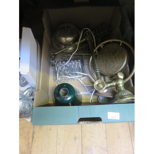 283 - Box With Metal and Brass Ware