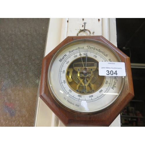 304 - Small Oak Barometer