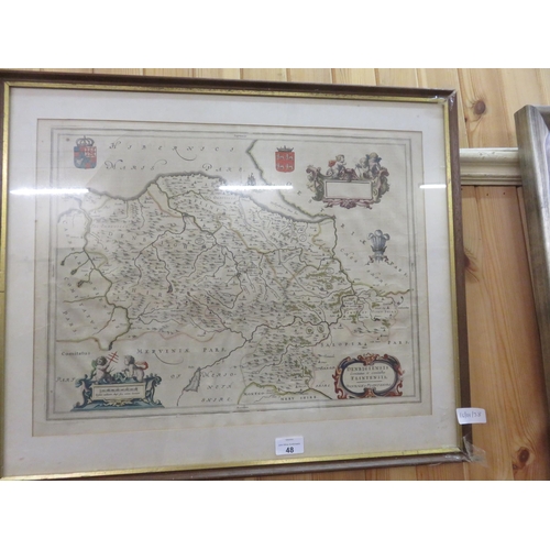48 - Framed Map, Showing a Part of Wales