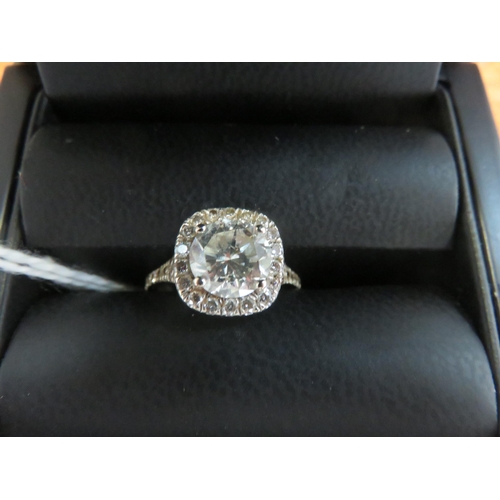 Approx. 2ct. Diamond Halo Ring on 18ct. Yellow Gold Shank