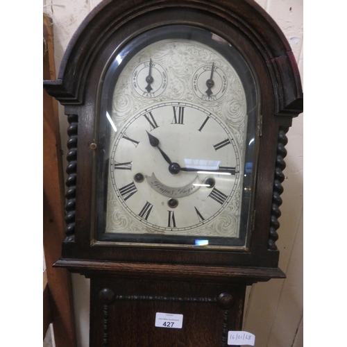 427 - Oak Cased Grandmother Clock