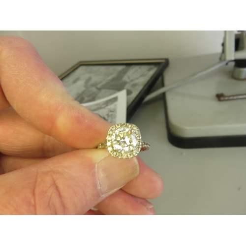 113A - Approx. 2ct. Diamond Halo Ring on 18ct. Yellow Gold Shank