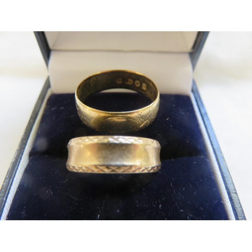 111 - 18ct Gold Wedding and 2.7gms and 9ct Gold Wedding Band 3 gms