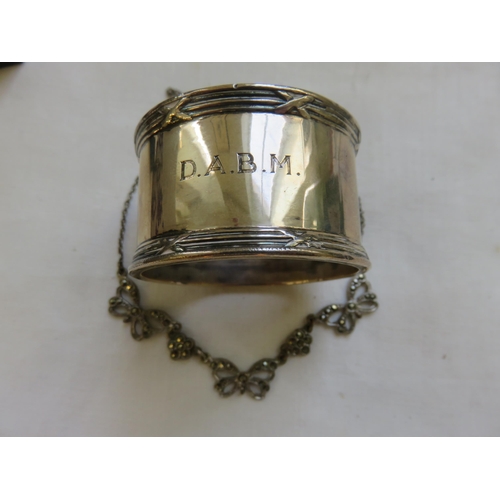 120 - Silver Napkin Ring and Bracelet