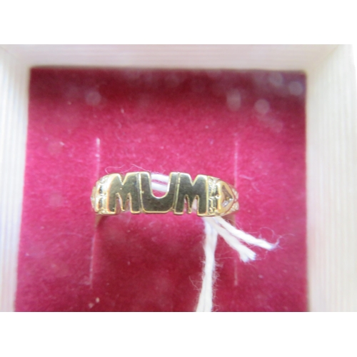 130 - 9ct Gold MUM Childrens Signet Ring