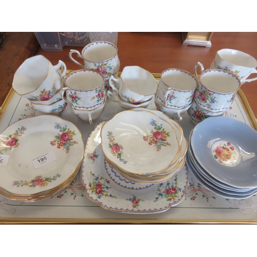 195 - Tray With Royal Albert Tea Ware