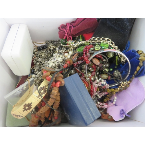 213 - Large Box of Costume Jewellery