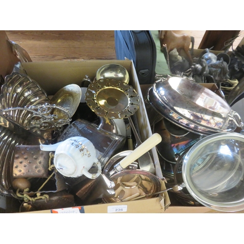 236 - Two Boxes of Plated Ware